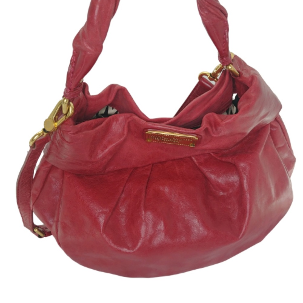 Marc Jacobs Pleated Red Leather Hobo Bag